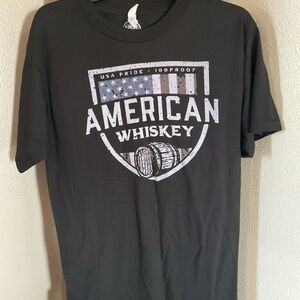 American Whiskey Black T-Shirt short sleeve size large